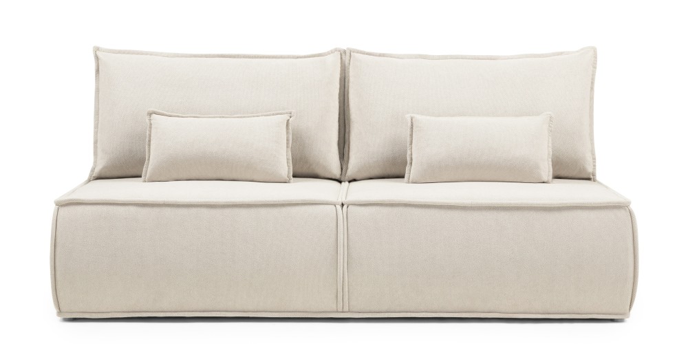 Sofa rozkładana Sofuto z pojemnikiem, jasnobeżowa