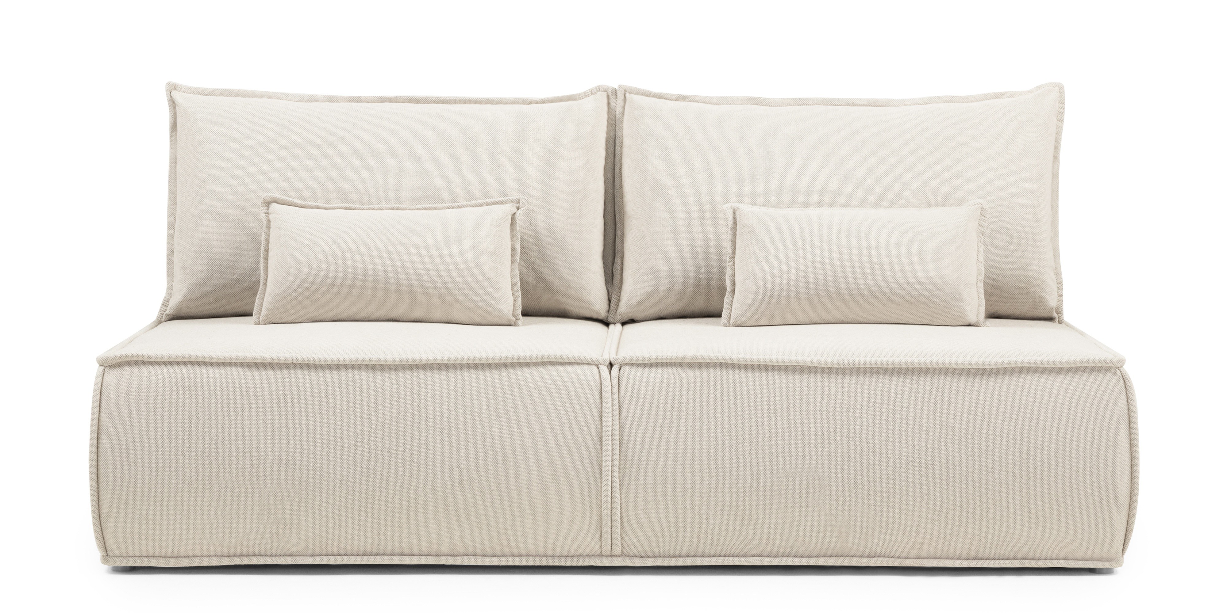 Sofa rozkładana Sofuto z pojemnikiem, jasnobeżowa