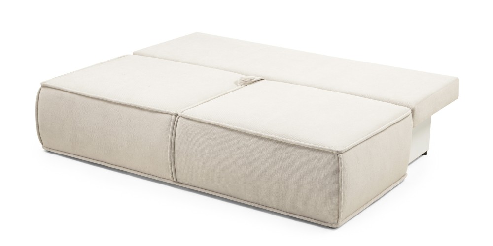 Sofa rozkładana Sofuto z pojemnikiem, jasnobeżowa