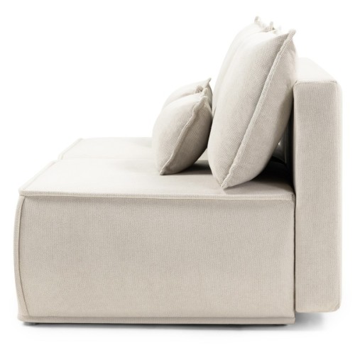 Sofa rozkładana Sofuto z pojemnikiem, jasnobeżowa
