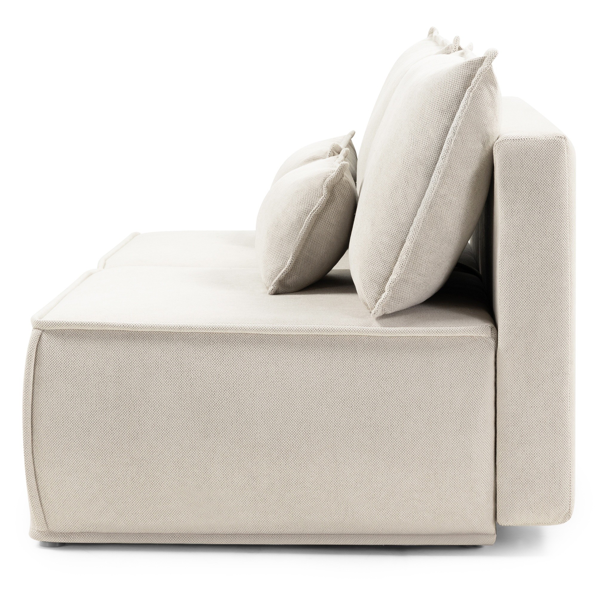 Sofa rozkładana Sofuto z pojemnikiem, jasnobeżowa