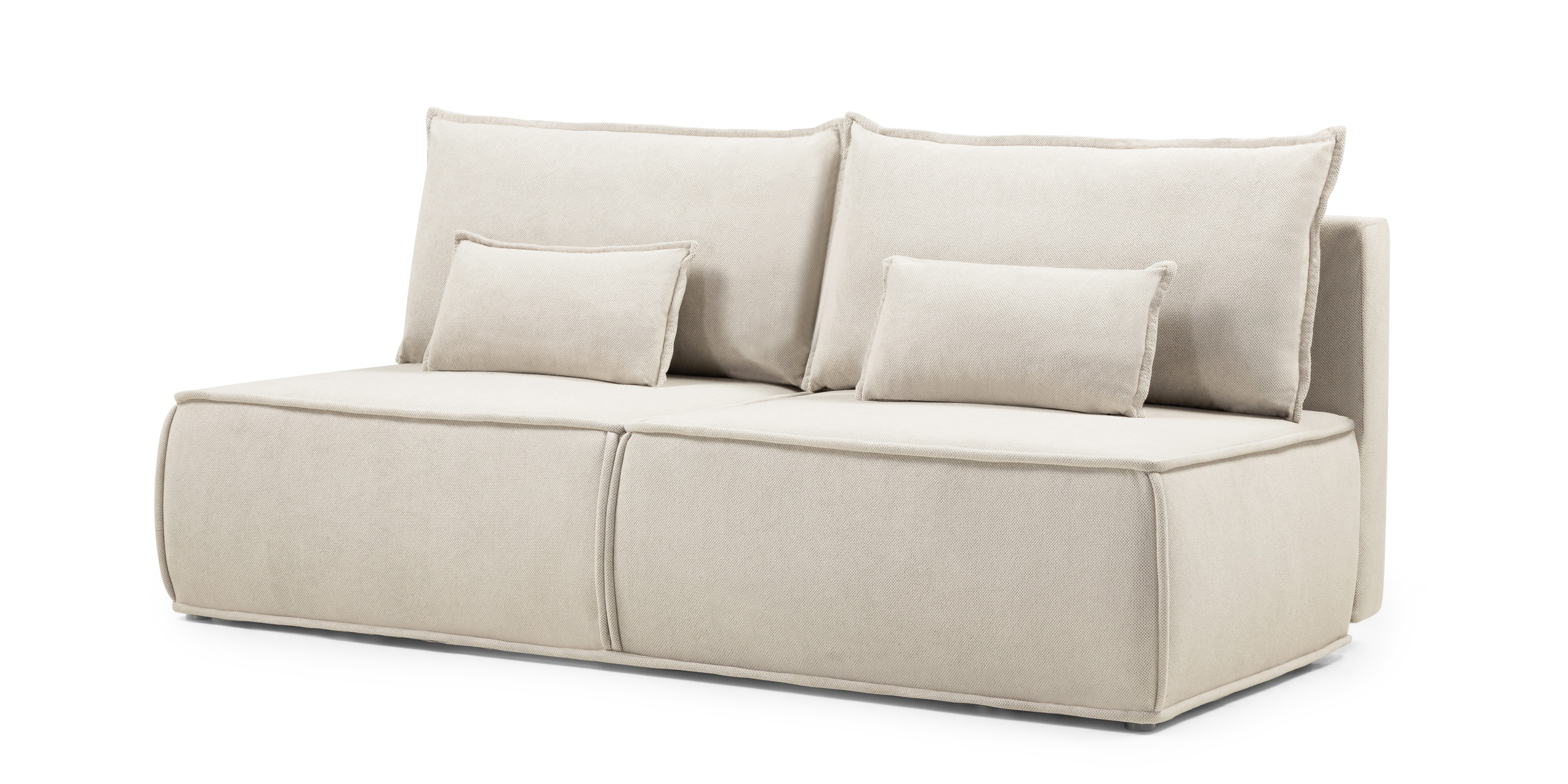 Sofa rozkładana Sofuto z pojemnikiem, jasnobeżowa