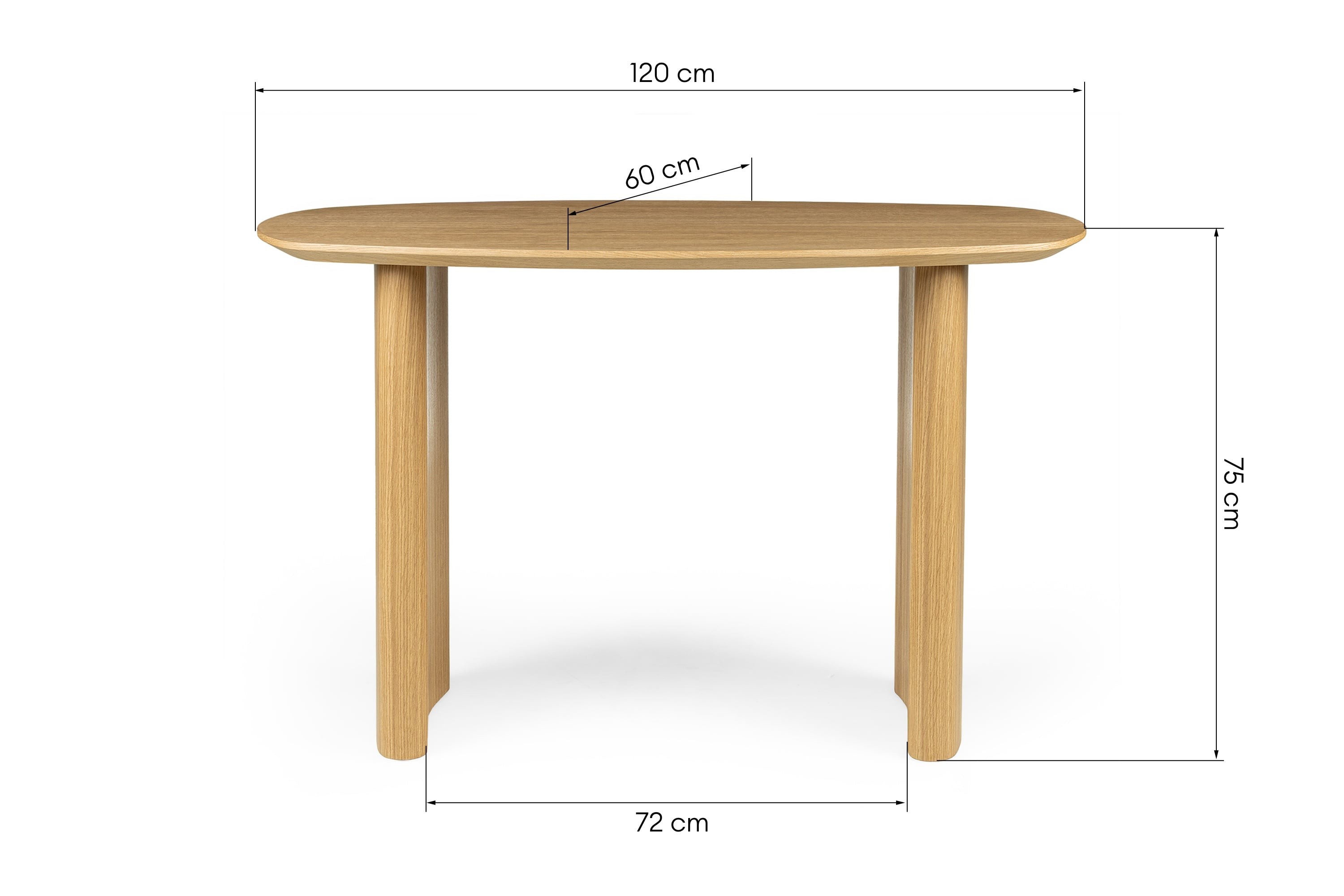 Biurko/konsola Oriento 120 cm, fornir dąb naturalny