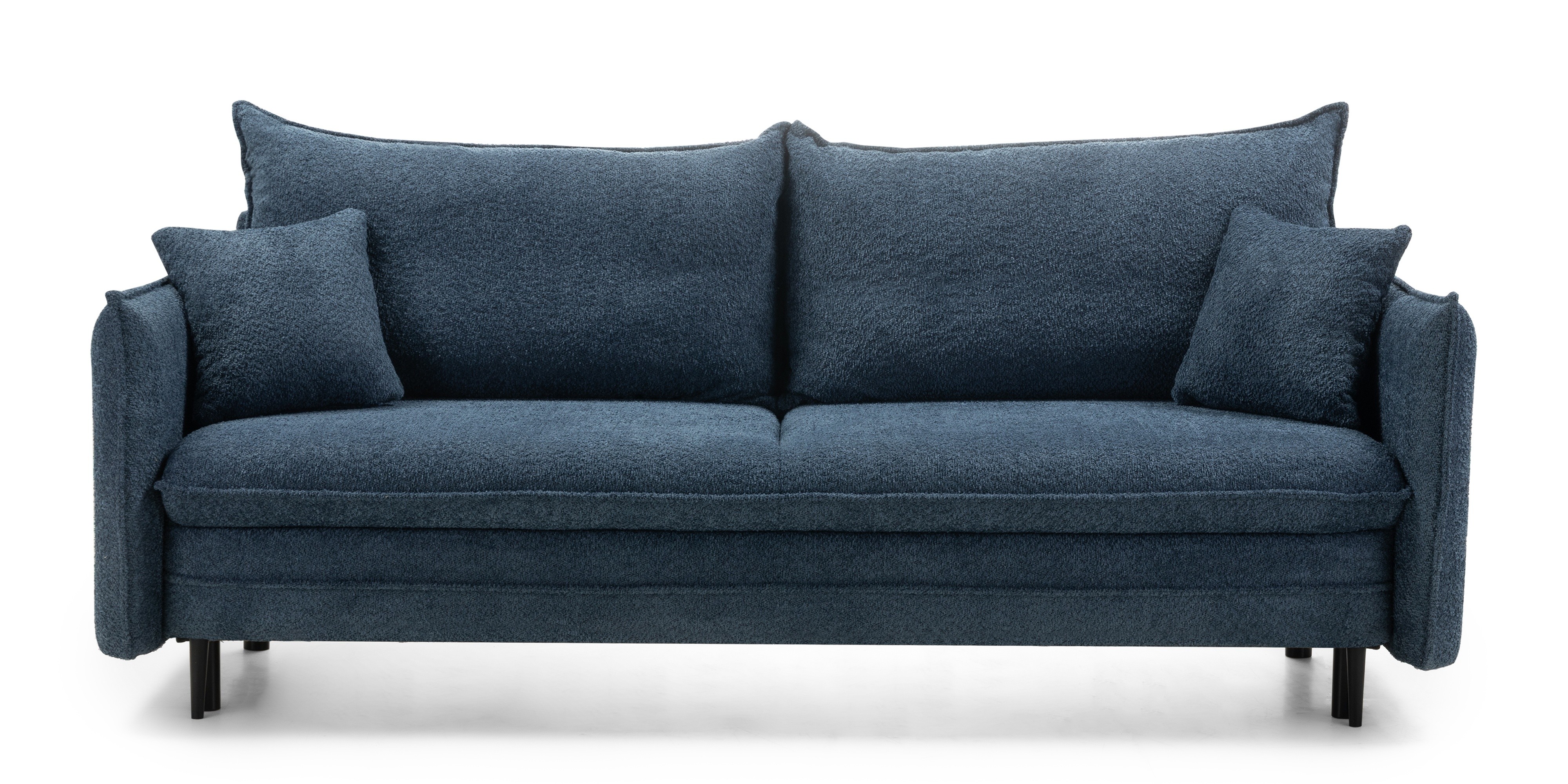 Sofa z funkcją spania i pojemnikiem Notti, ciemnoniebieska