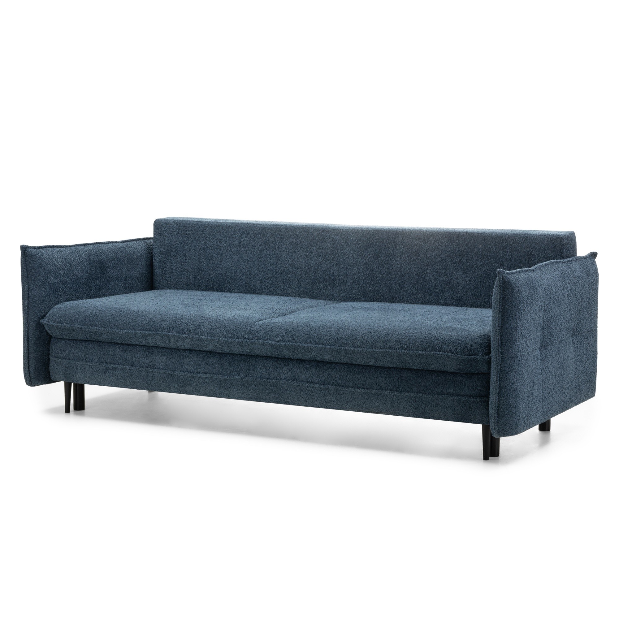 Sofa z funkcją spania i pojemnikiem Notti, ciemnoniebieska