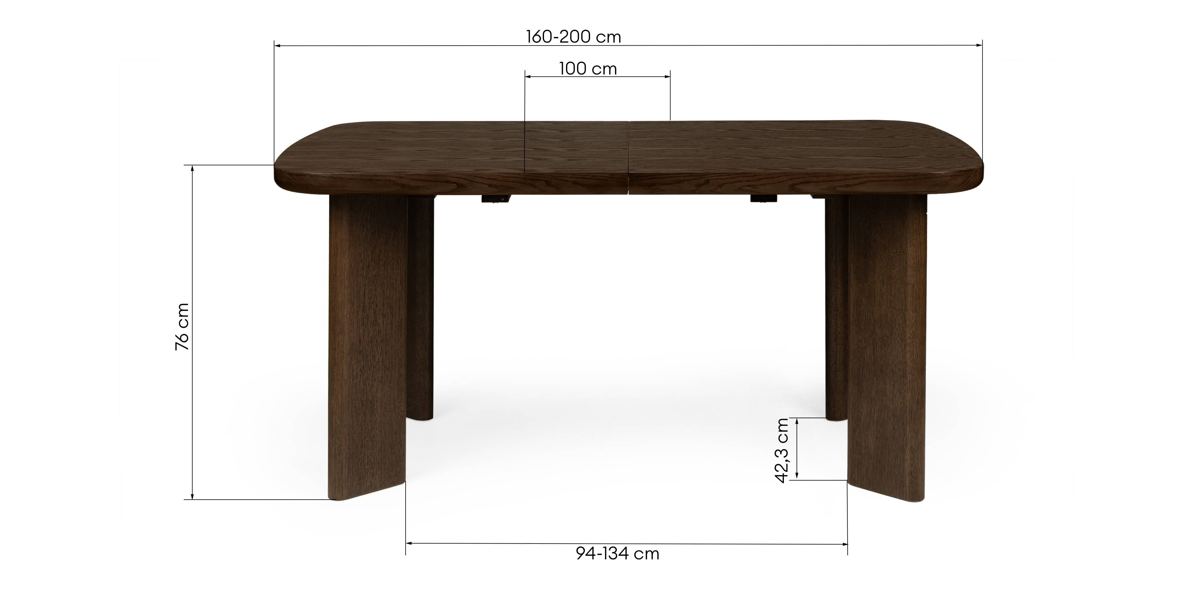 Stół rozkładany Marbella 160-200 cm, prostokątny, dąb ciemny
