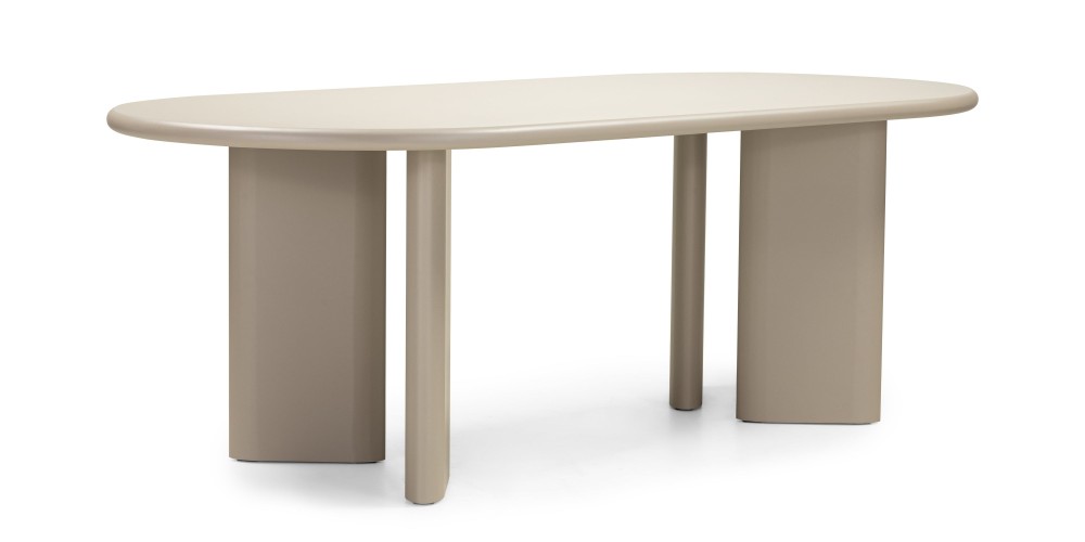 Stół do jadalni Lima 220 cm, ciemnobeżowy, owalny