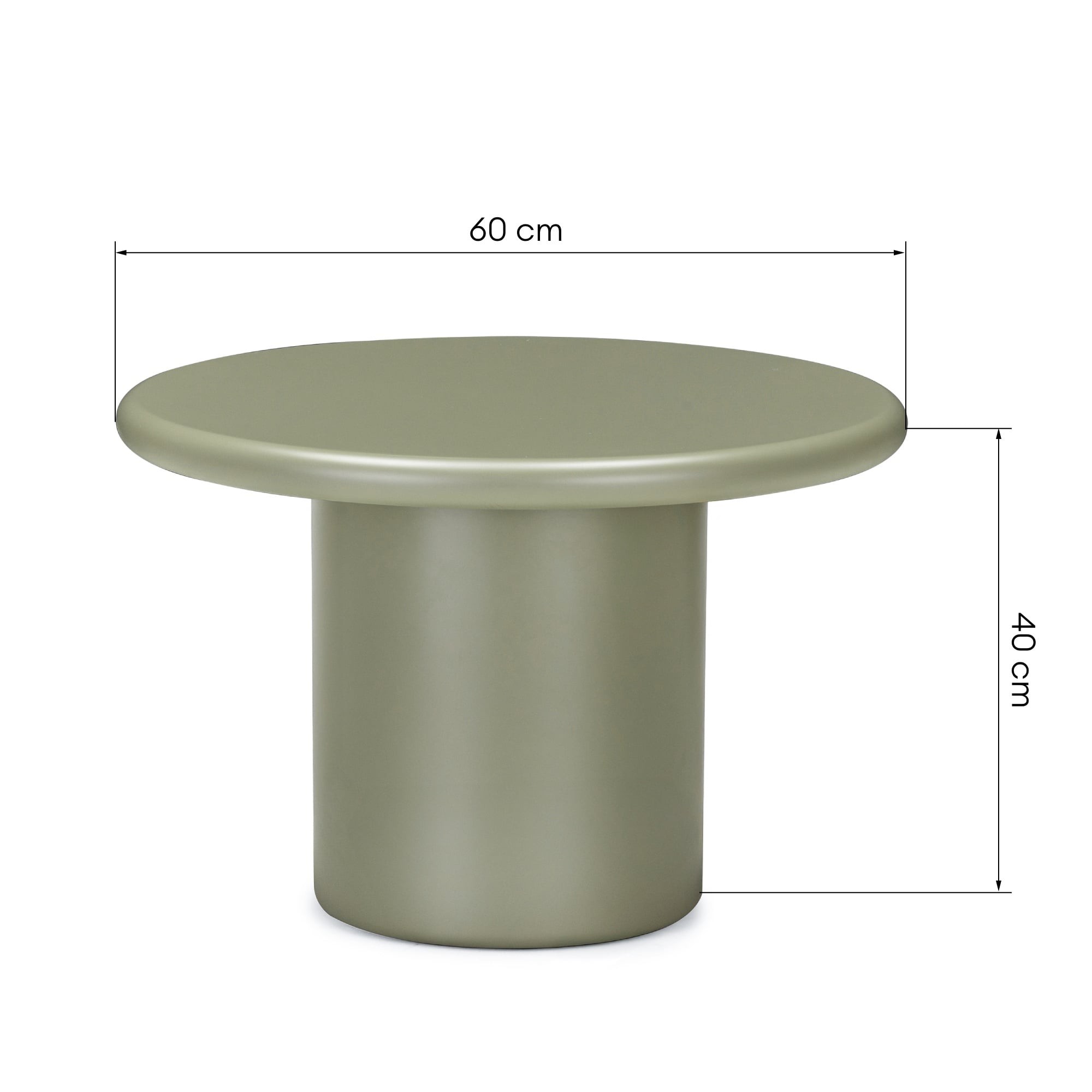 Stolik kawowy Arce 60 cm, oliwkowy, matowy