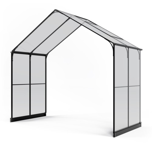 Moduł przedłużający do oranżerii ogrodowej Royal Green Standard, 4,1 m², szkło hartowane 4 mm, aluminium, czarny