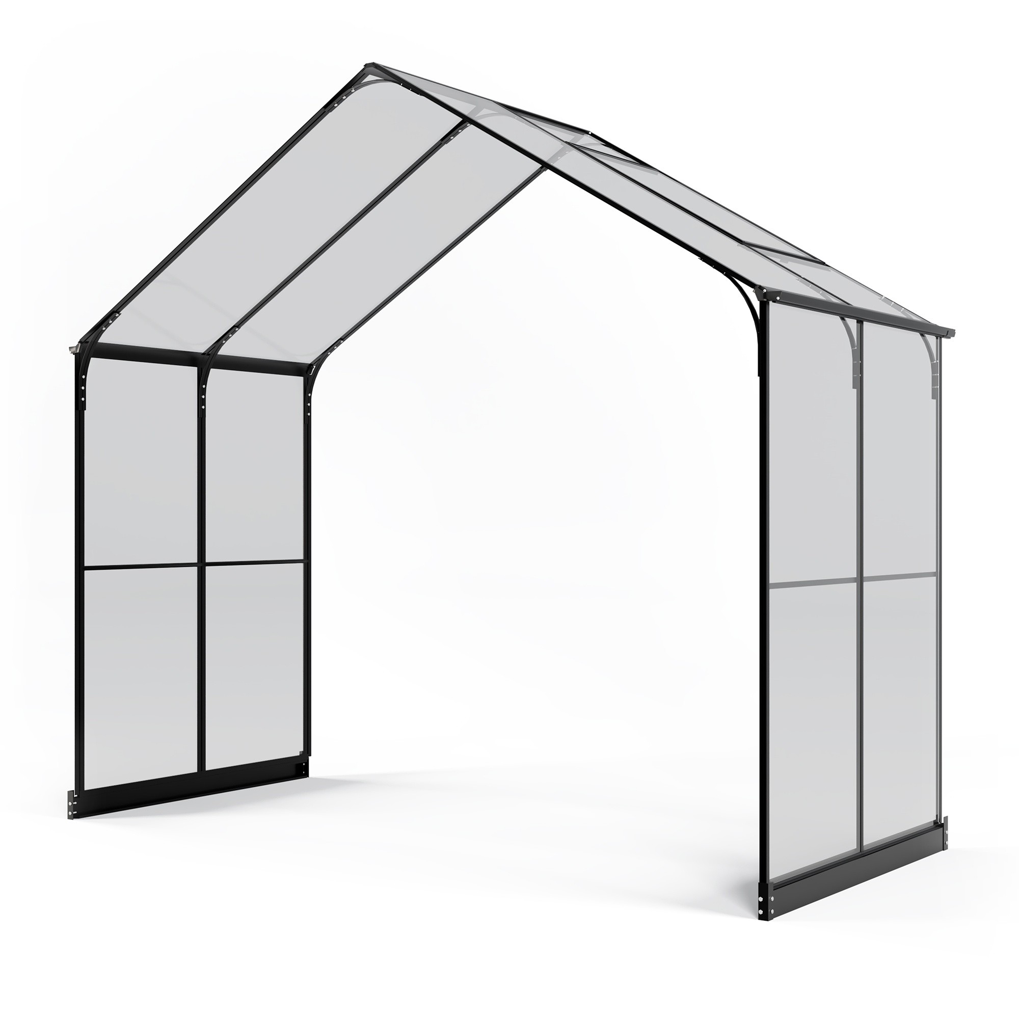 Moduł przedłużający do oranżerii ogrodowej Royal Green Standard, 4,1 m², szkło hartowane 4 mm, aluminium, czarny