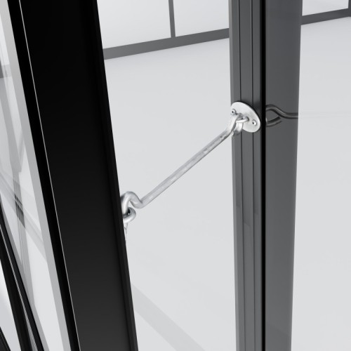 Oranżeria ogrodowa EcoGlass Gazebo Standard z fundamentem 12 m² szkło hartowane 4 mm, poliwęglan 6 mm, aluminium, czarna