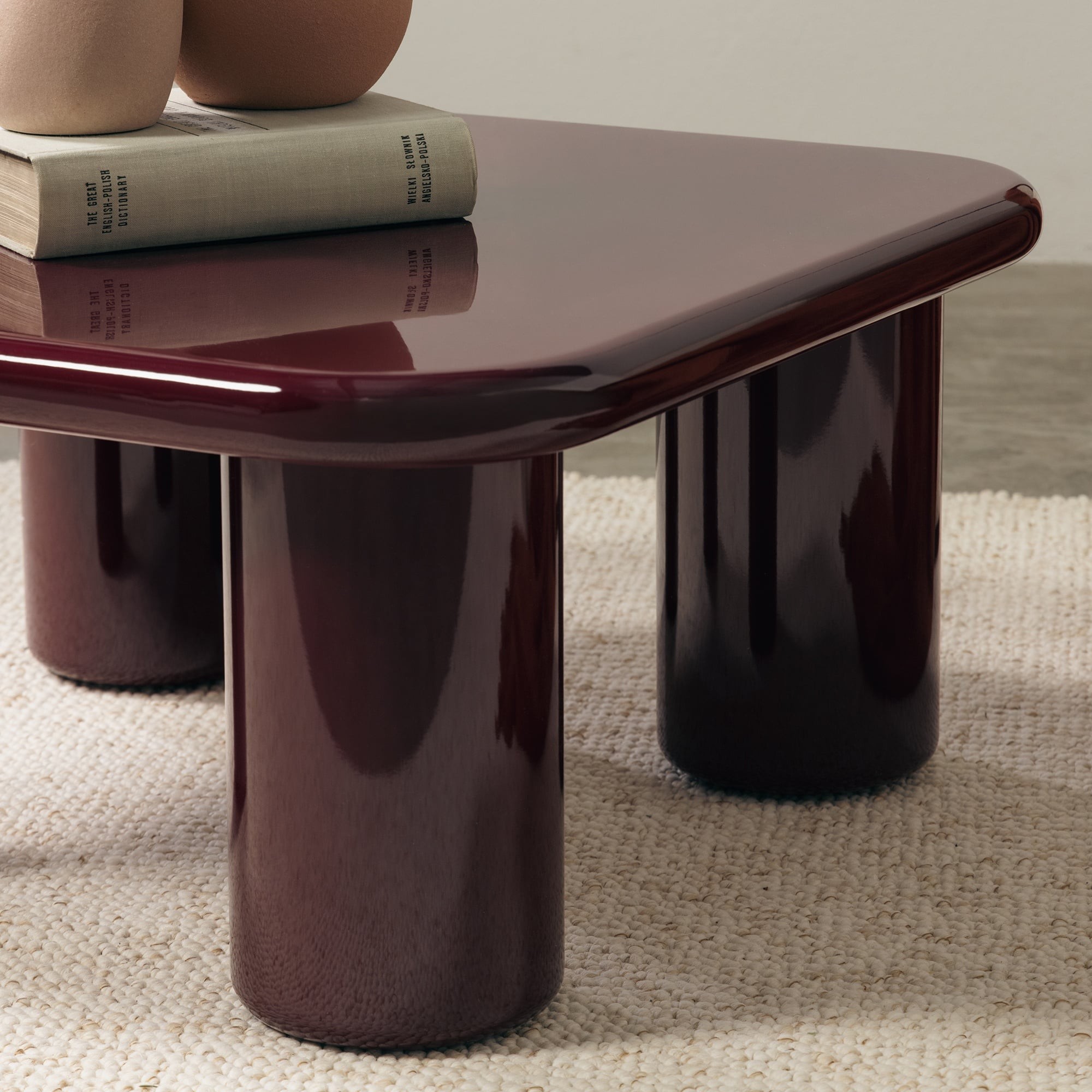 Stolik kawowy Cherry 70 cm,  burgund/wiśnia, glossy