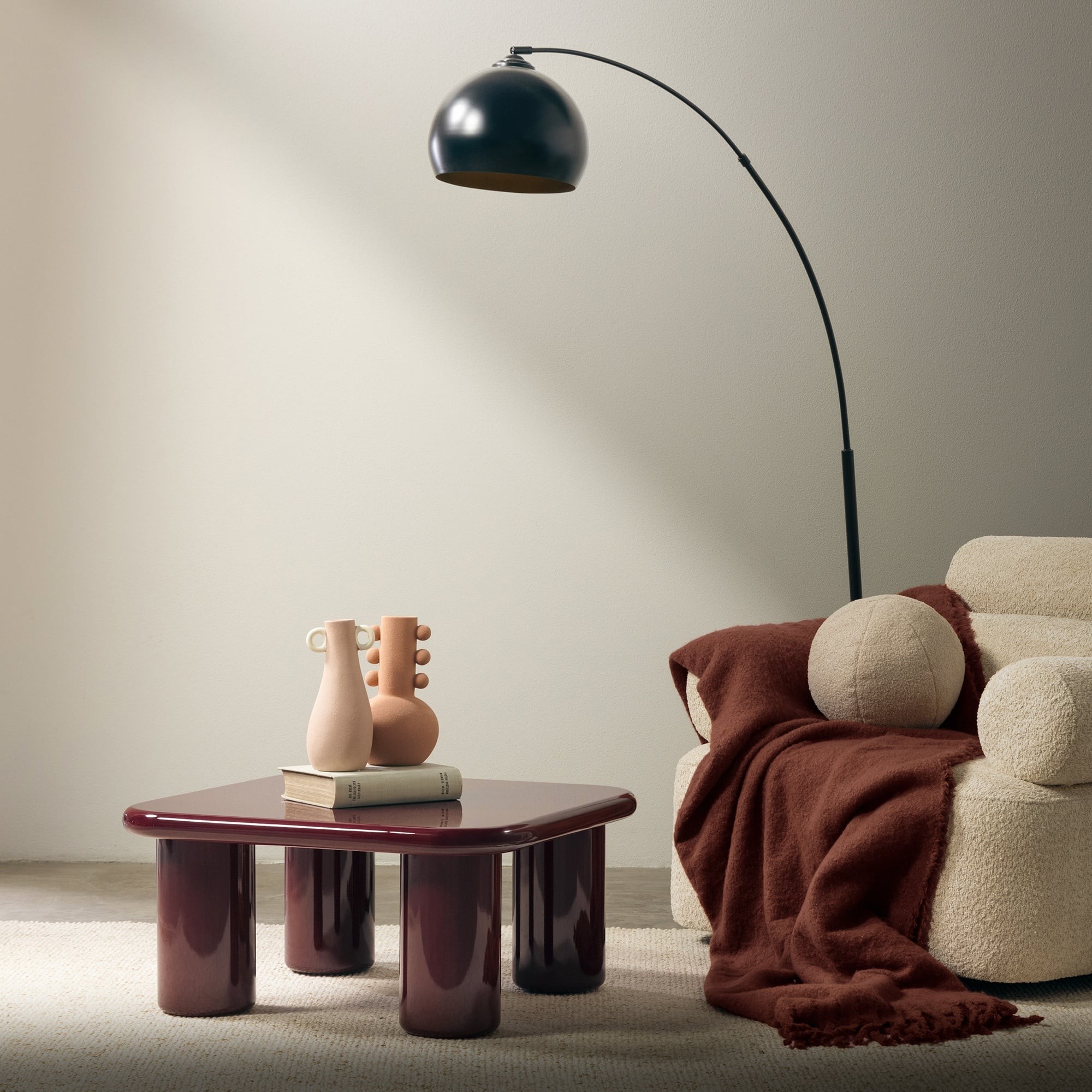 Stolik kawowy Cherry 70 cm,  burgund/wiśnia, glossy