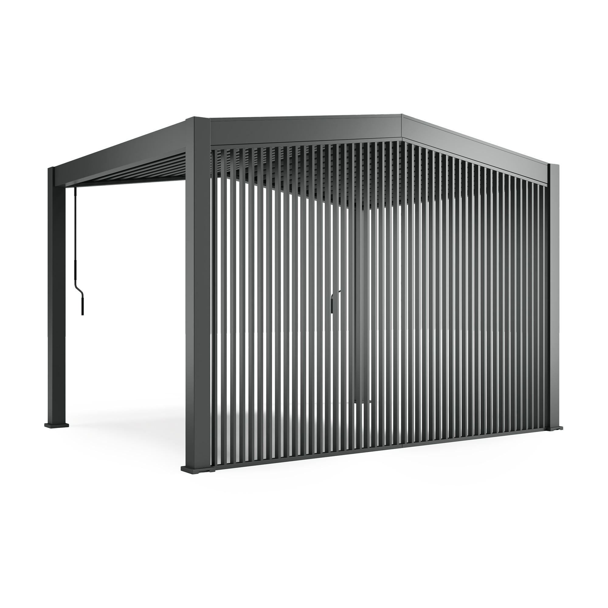 Panel żaluzjowy do pergoli szczytowej Apex 191,2 cm, antracytowy, pionowy