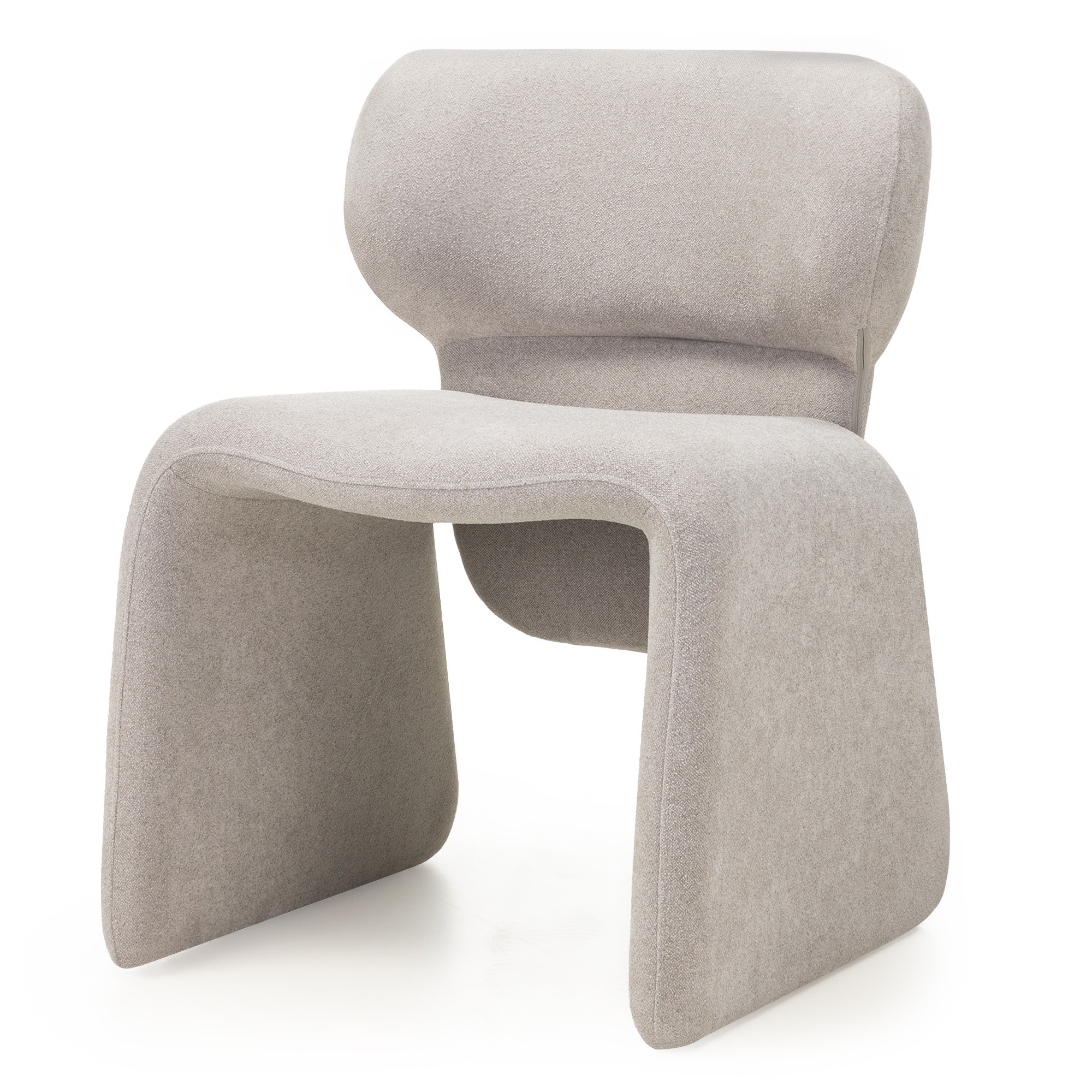 OU-2059 Krzesło tapicerowane Nabila, szare, boucle