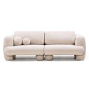 Sofa dwuosobowa Fragola modułowa, jasnobeżowa, boucle, obłe kształty
