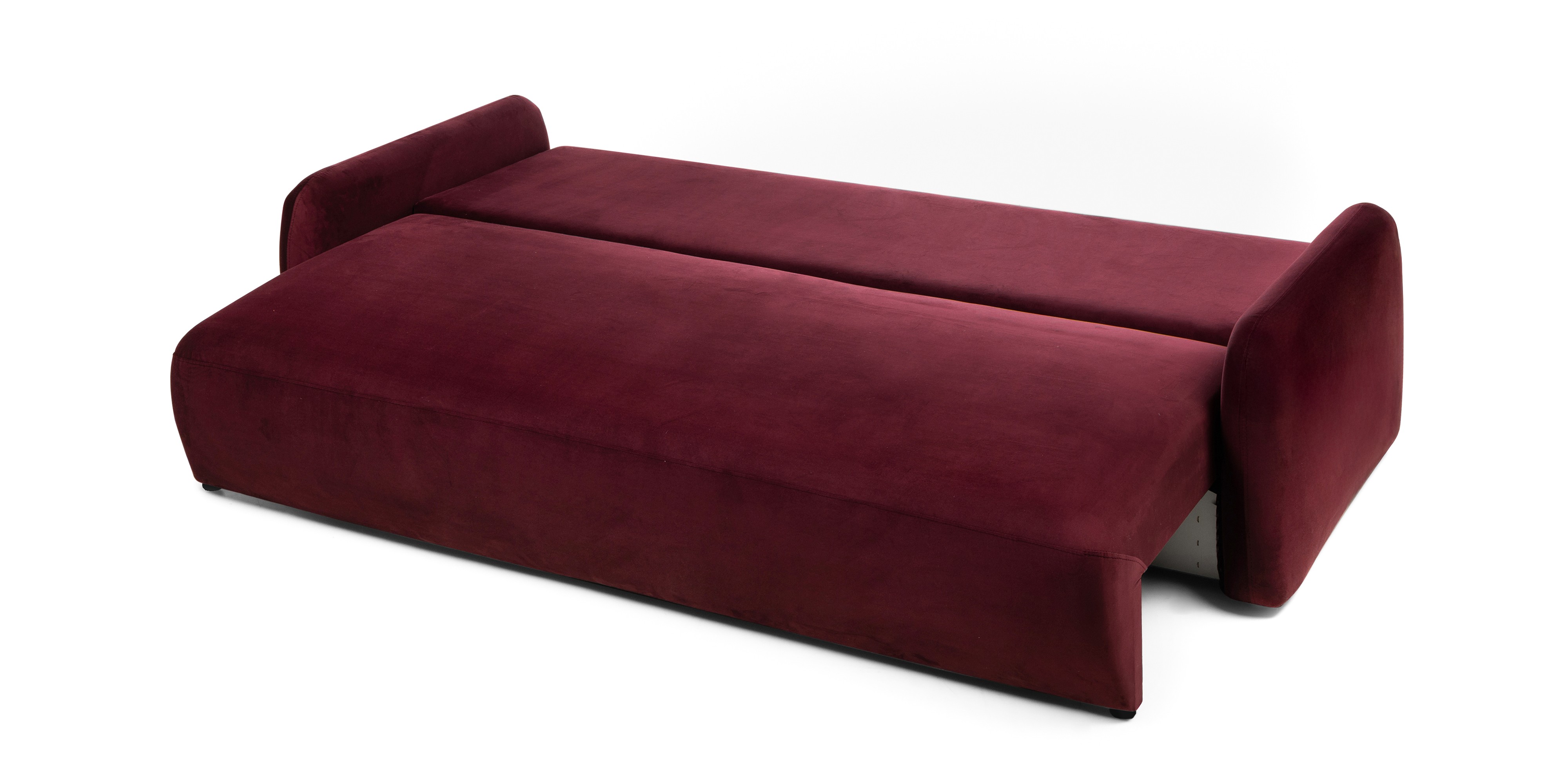 Sofa z funkcją, pojemnik Hoschi Slim, obła, welurowa burgund