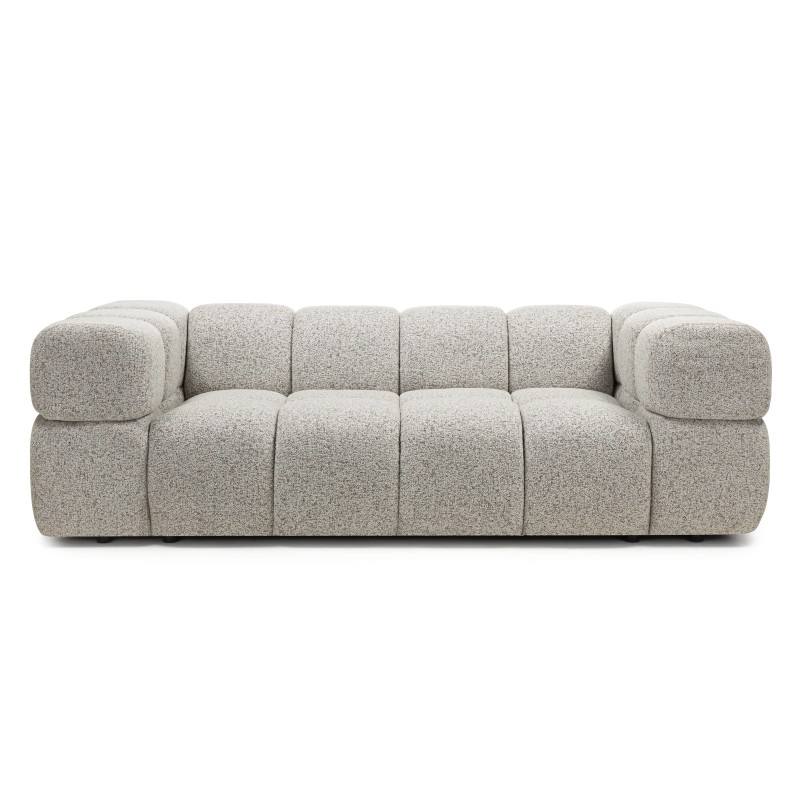 Sofa Formo obłe kształty, szarobeżowy melanż, nowoczesna