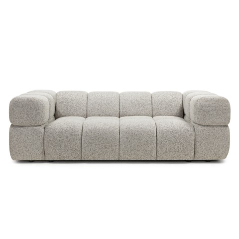 Sofa Formo obłe kształty, szarobeżowy melanż, nowoczesna