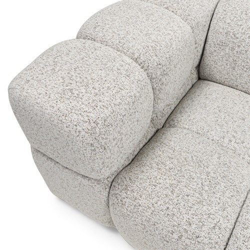 Sofa Formo obłe kształty, szarobeżowy melanż, nowoczesna
