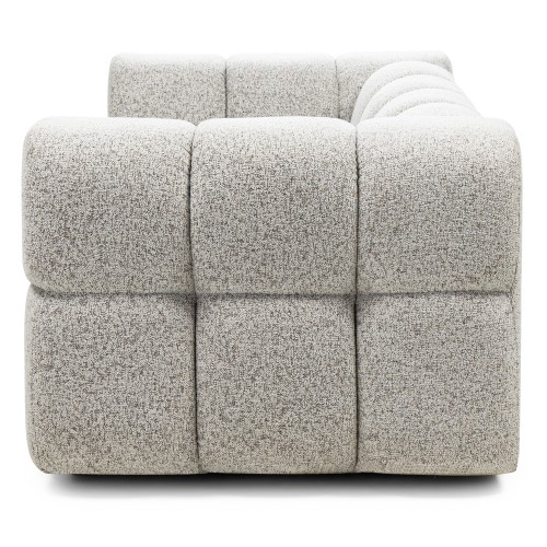 Sofa Formo obłe kształty, szarobeżowy melanż, nowoczesna