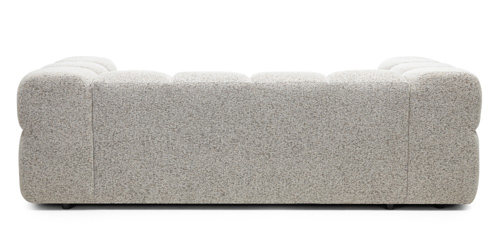 Sofa Formo obłe kształty, szarobeżowy melanż, nowoczesna