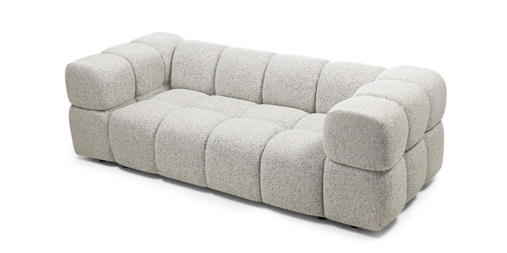 Sofa Formo obłe kształty, szarobeżowy melanż, nowoczesna