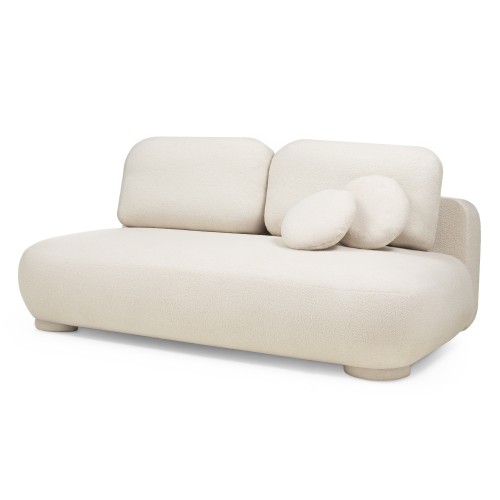 Sofa z funkcją spania i pojemnikiem Mikado, jasny beż boucle