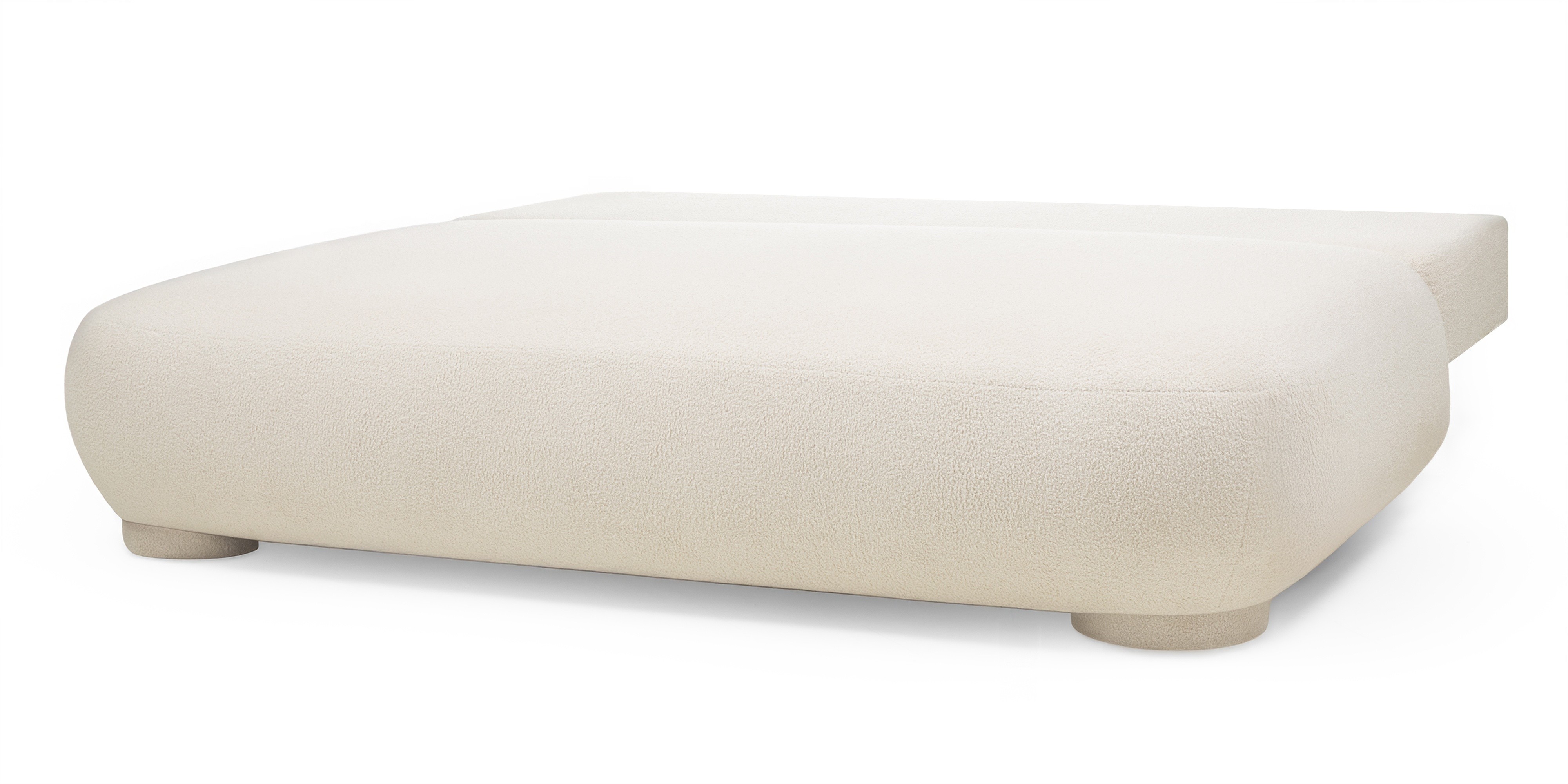Sofa z funkcją spania i pojemnikiem Mikado, jasny beż boucle