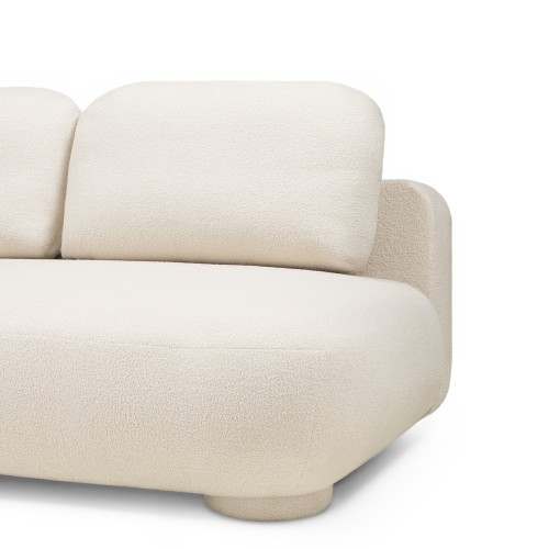 Sofa z funkcją spania i pojemnikiem Mikado, jasny beż boucle