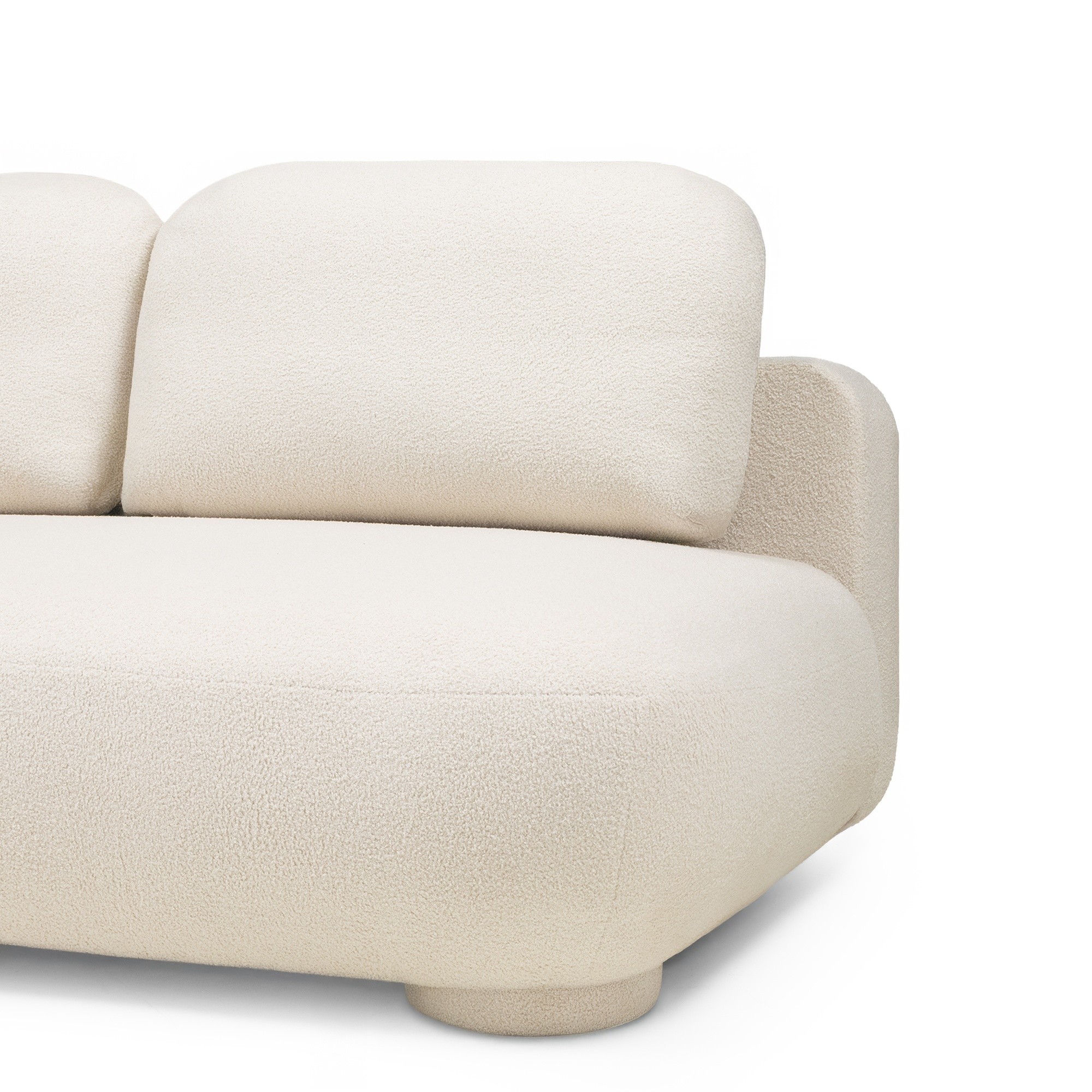 Sofa z funkcją spania i pojemnikiem Mikado, jasny beż boucle