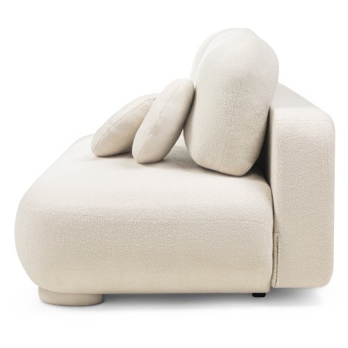 Sofa z funkcją spania i pojemnikiem Mikado, jasny beż boucle