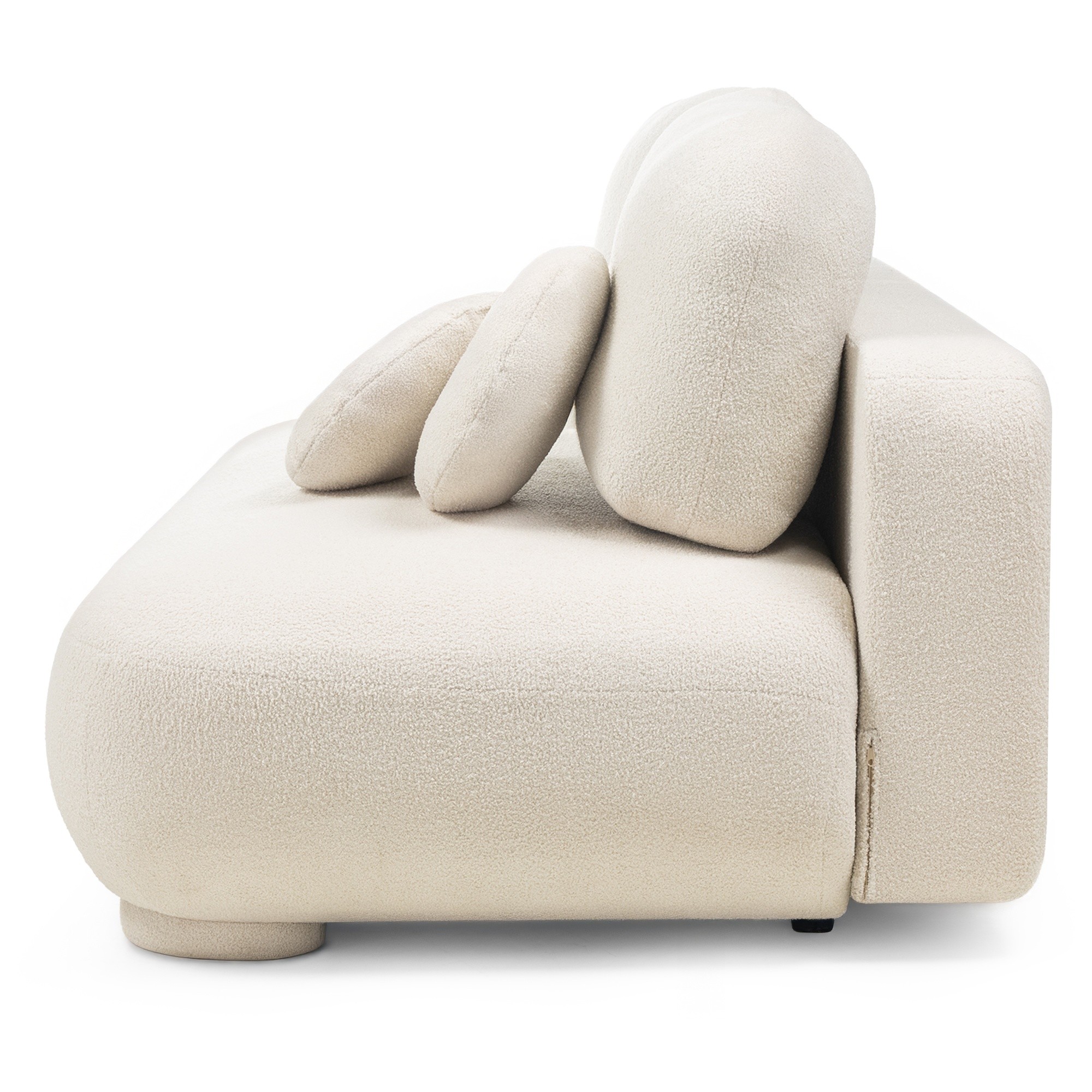 Sofa z funkcją spania i pojemnikiem Mikado, jasny beż boucle