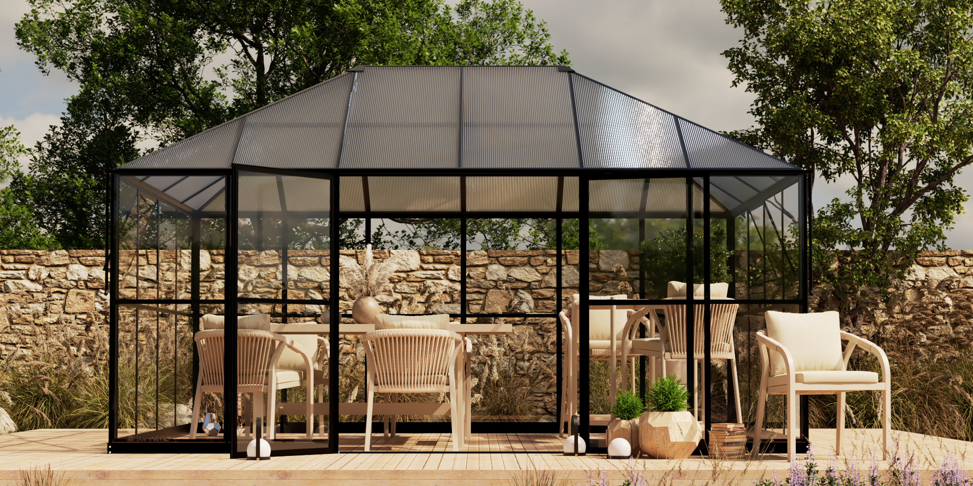 Oranżeria EcoGlass Gazebo Standard 12 m² z fundamentem