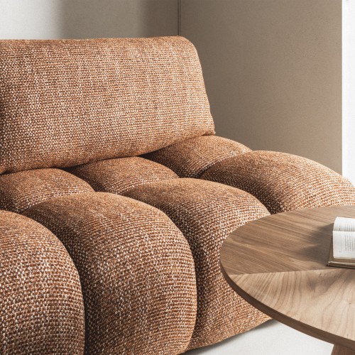 Sofa z funkcją spania i pojemnikiem Fiera, obłe kształty