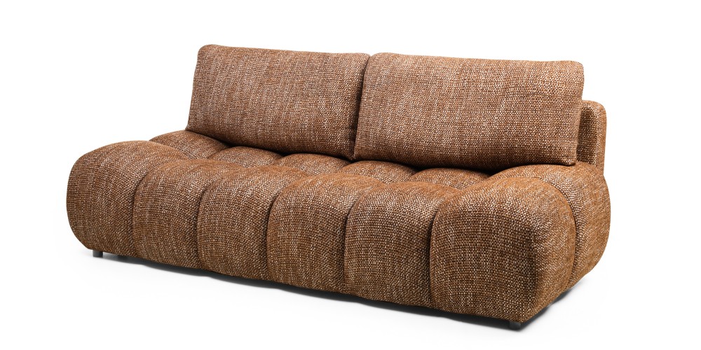 Sofa z funkcją spania i pojemnikiem Fiera, obłe kształty