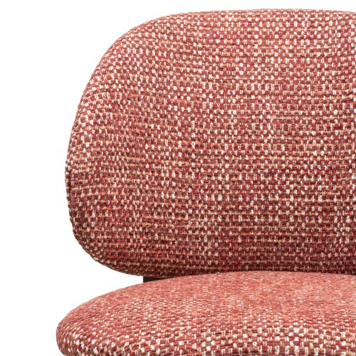 Krzesło tapicerowane Selva czerwone/orzech