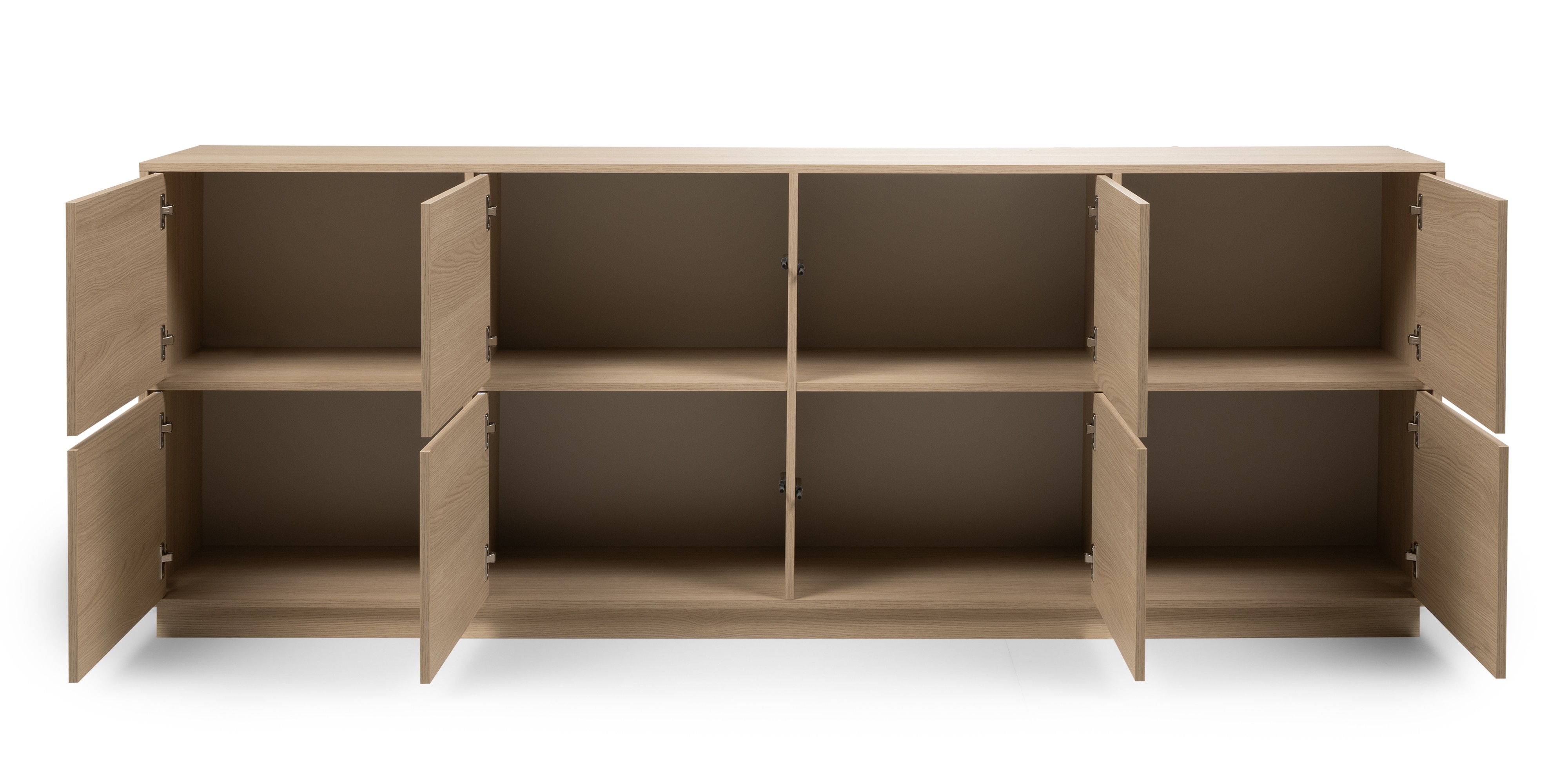 Komoda ośmiodrzwiowa Japandi  220cm dąb lindberg, nowoczesna