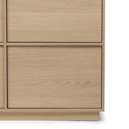 Komoda ośmiodrzwiowa Japandi  220cm dąb lindberg, nowoczesna