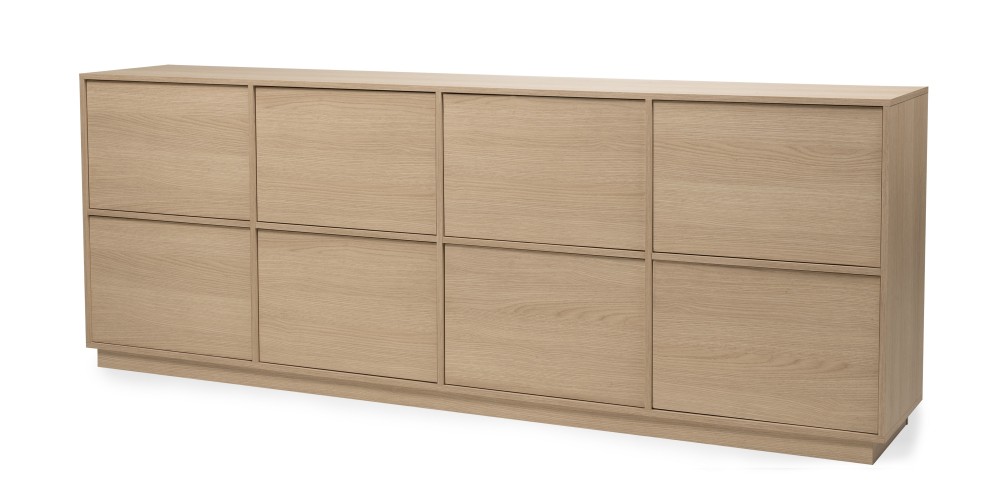 Komoda ośmiodrzwiowa Japandi  220cm dąb lindberg, nowoczesna