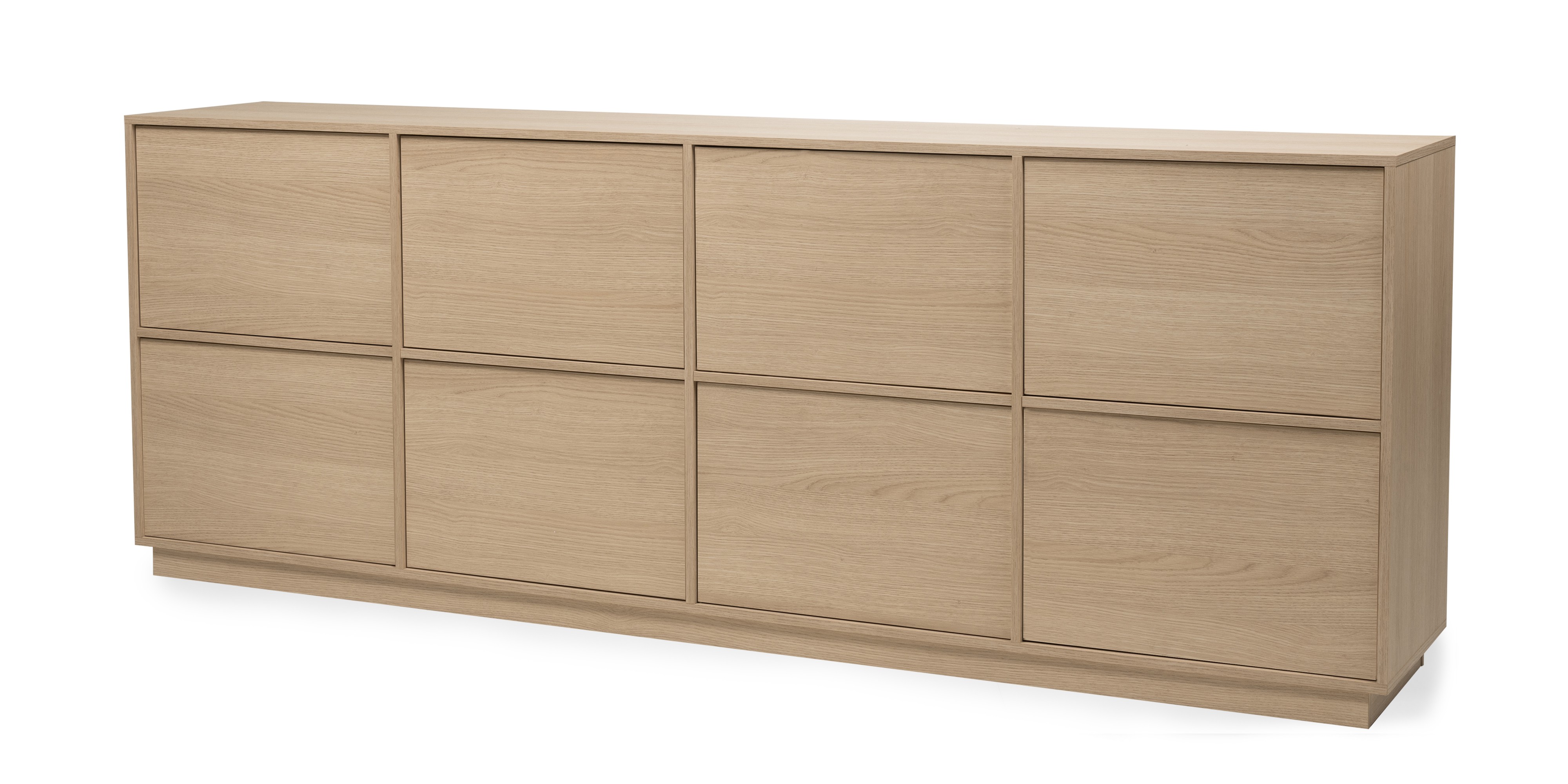 Komoda ośmiodrzwiowa Japandi  220cm dąb lindberg, nowoczesna