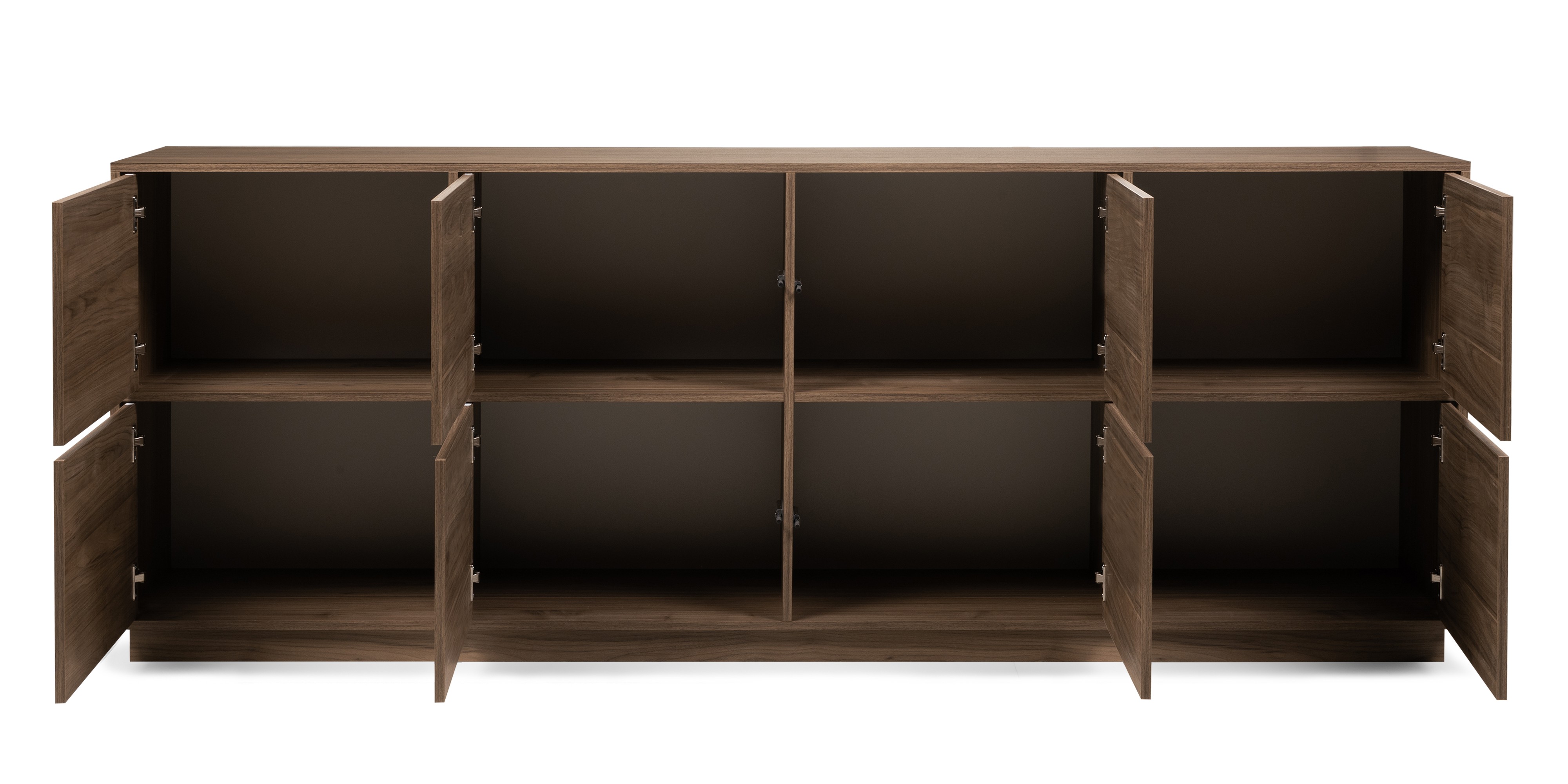 Komoda ośmiodrzwiowa Japandi  220cm orzech royal, nowoczesna