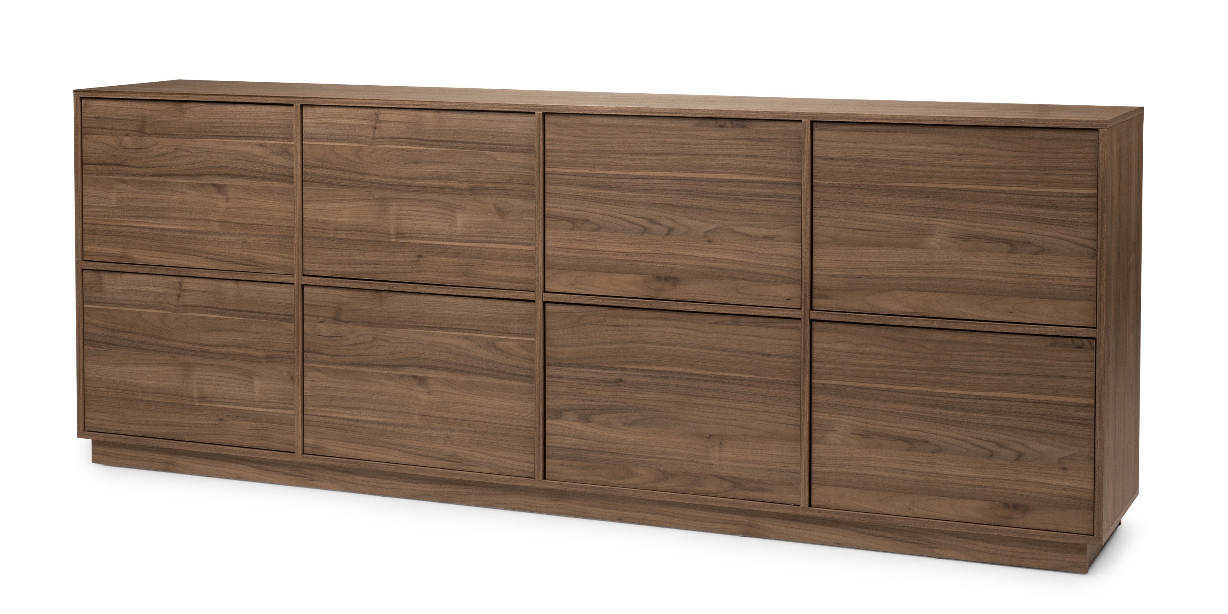 Komoda ośmiodrzwiowa Japandi  220cm orzech royal, nowoczesna