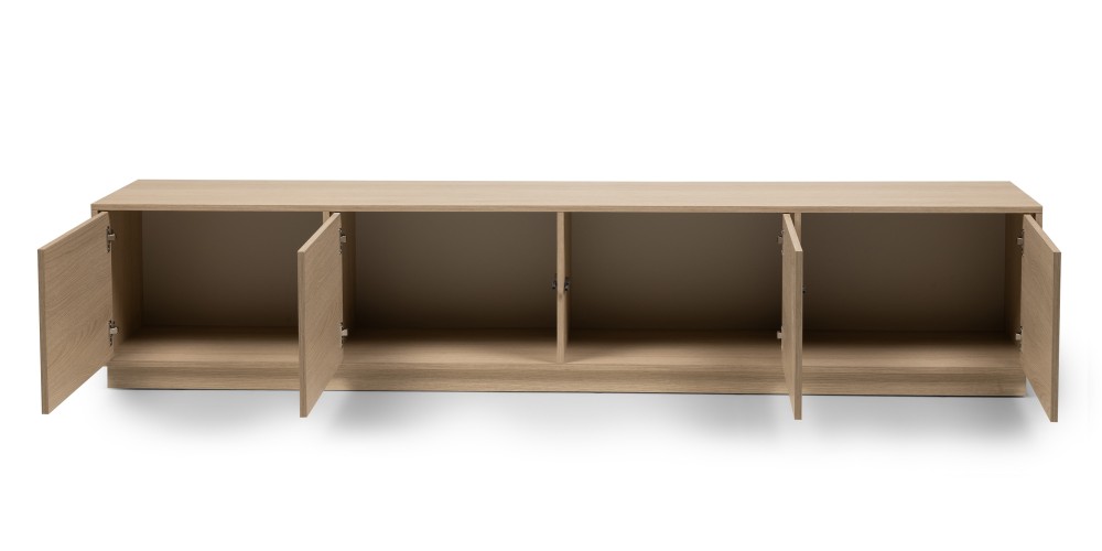 Szafka RTV Japandi, 220cm, dąb lindberg, nowoczesna