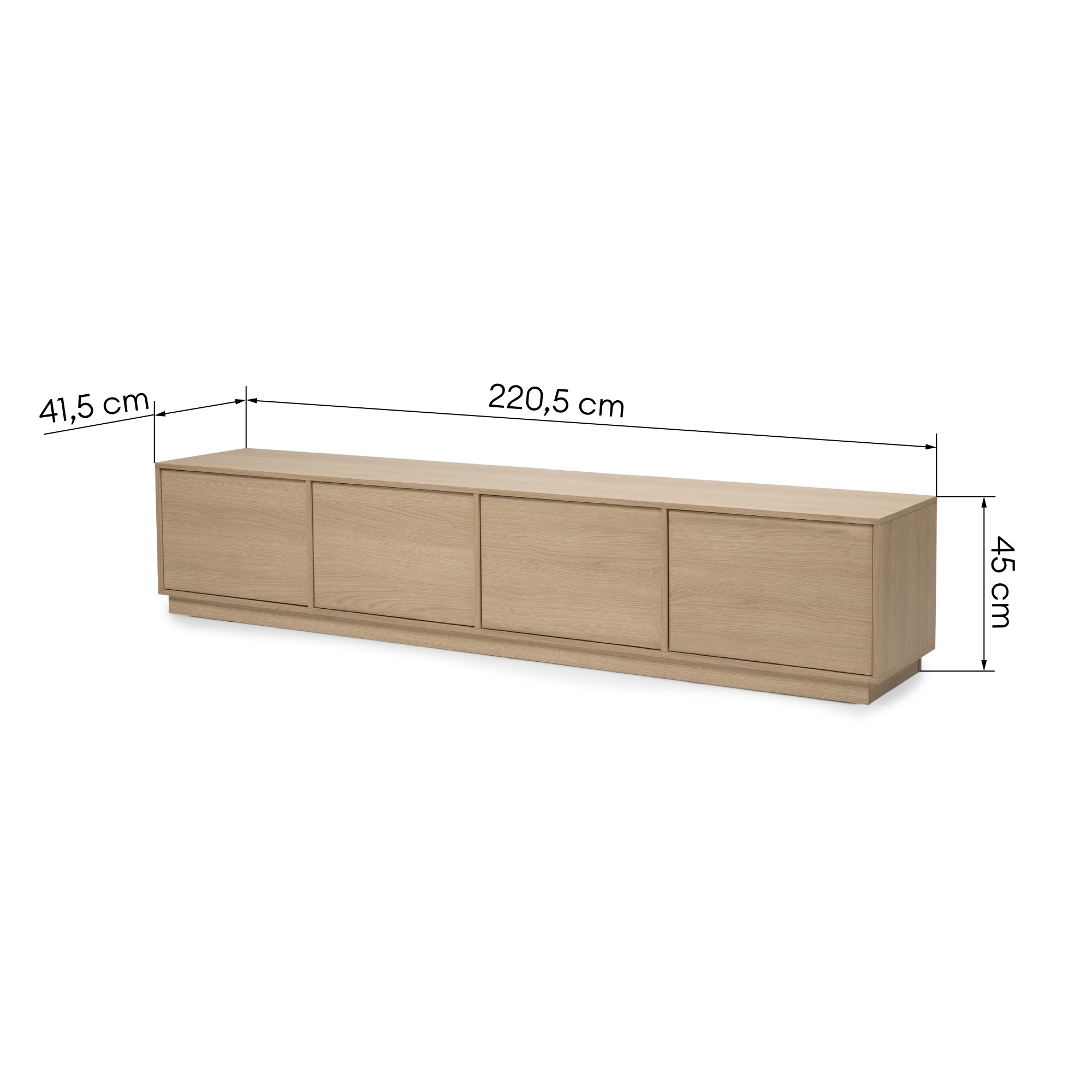 Szafka RTV Japandi, 220cm, dąb lindberg, nowoczesna