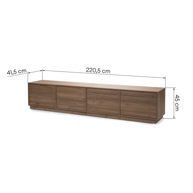 Szafka RTV 220 cm Japandi orzech royal – szafka pod telewizor