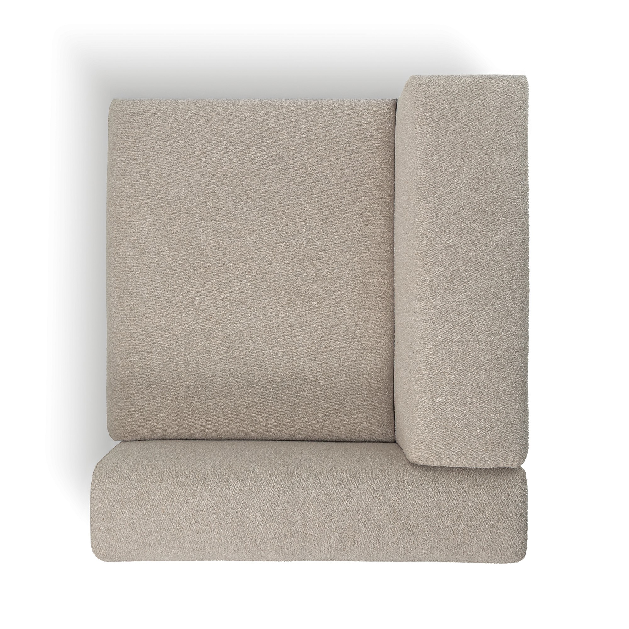 Moduł prawostronny Agio 125 cm, szarobeżowy, boucle