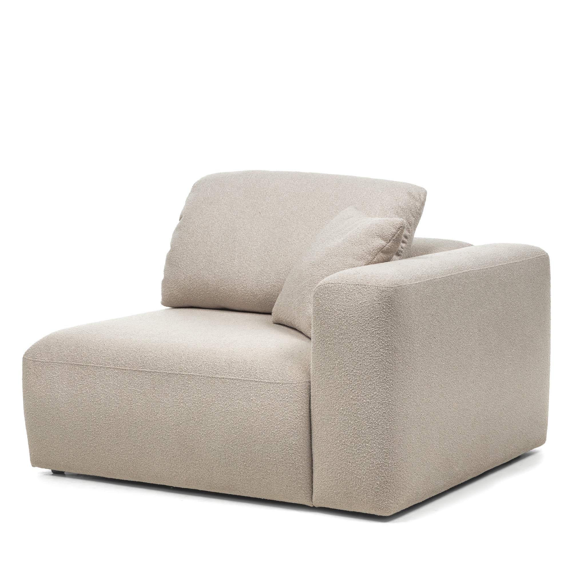 Moduł prawostronny Agio 125 cm, szarobeżowy, boucle