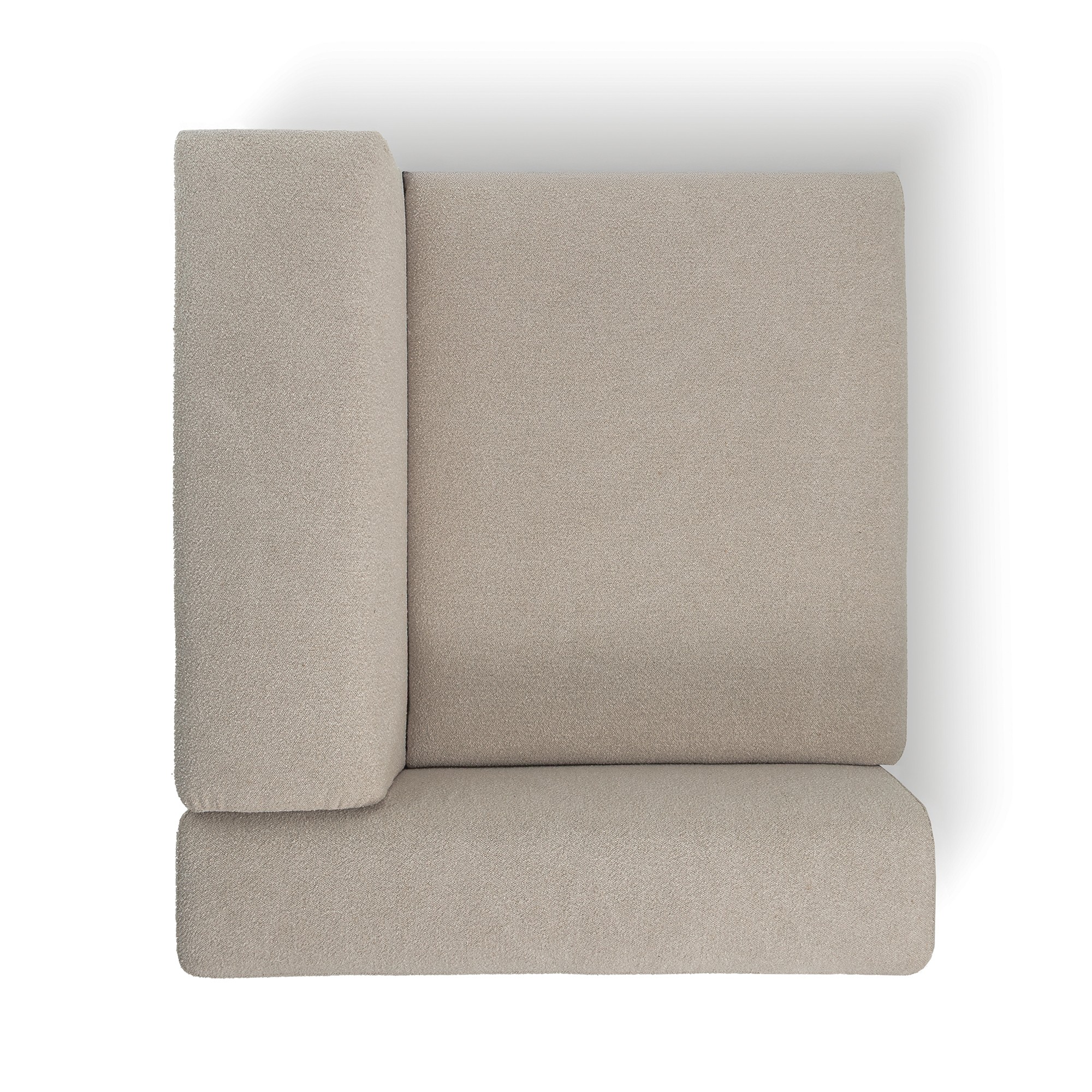 Moduł lewostronny Agio 125 cm, szarobeżowy, boucle