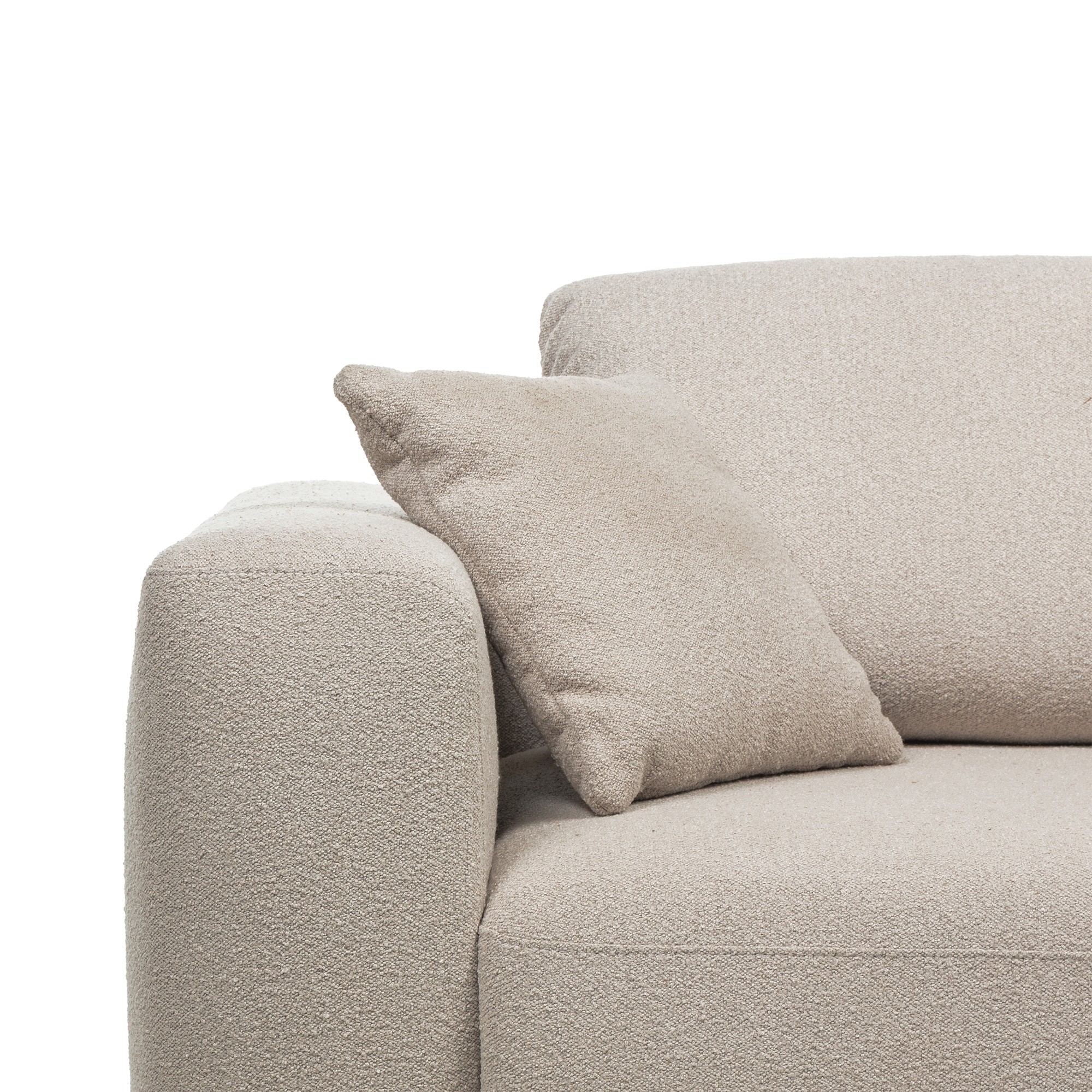 Moduł lewostronny Agio 125 cm, szarobeżowy, boucle